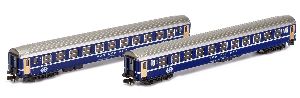2-tlg. Set SBB RIC Liegewagen Eurofima, blau, altes Lo, EpIV - Kato Lemke K23009 Spur N